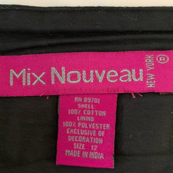 Mix Nouveau Women Floral Black Mini Skirt Whimsigoth Grunge Rockabilly Size 12 - Picture 4 of 8